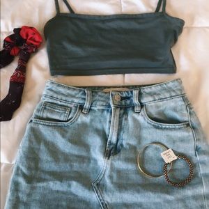 Denim mini skirt